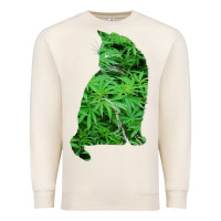 Sandshell funny cannabis & cat lover marijuana weed smoker art t shirt Premium Sweatshirt - linhVisuals