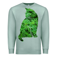 Seafoam funny cannabis & cat lover marijuana weed smoker art t shirt Premium Sweatshirt - linhVisuals