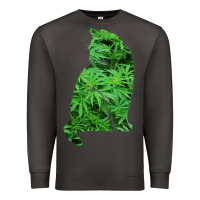 Smoke funny cannabis & cat lover marijuana weed smoker art t shirt Premium Sweatshirt - linhVisuals