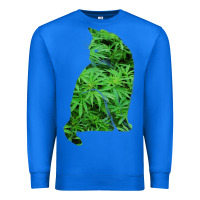 True Royal funny cannabis & cat lover marijuana weed smoker art t shirt Premium Sweatshirt - linhVisuals