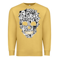 Antique Gold funny pitbull skull dog skeleton halloween t shirt Premium Sweatshirt - linhVisuals