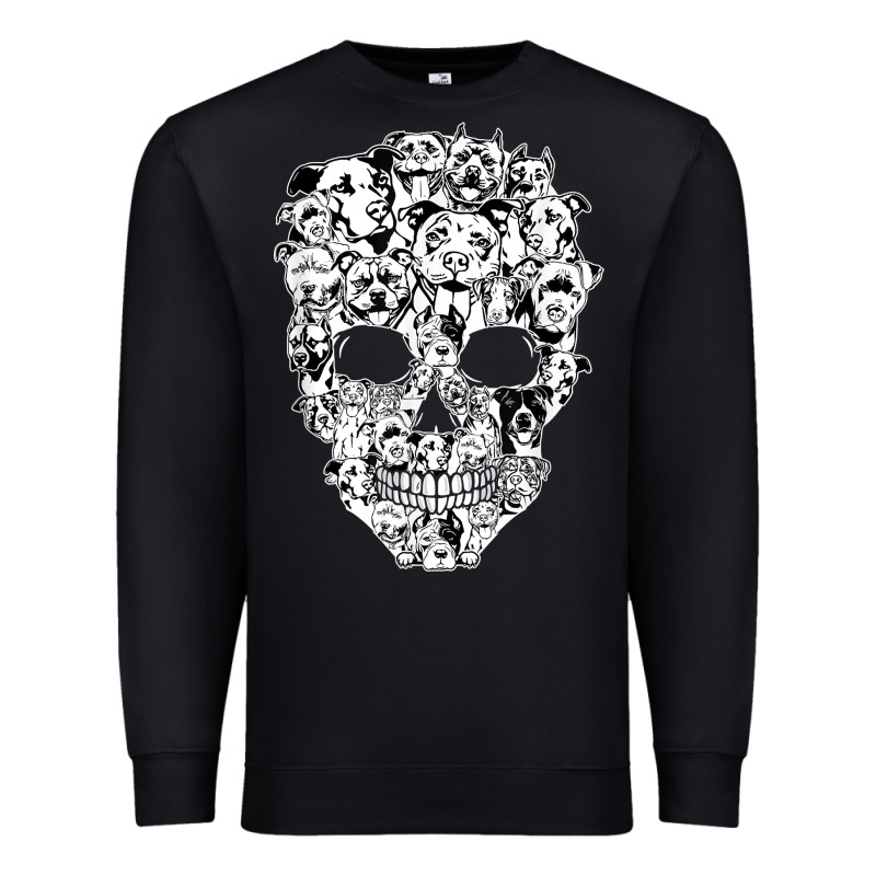Funny Pitbull Skull Dog Skeleton Halloween T Shirt Premium Sweatshirt by linhVisuals | Teevron