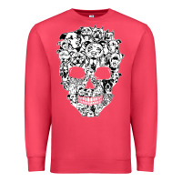 Cardinal funny pitbull skull dog skeleton halloween t shirt Premium Sweatshirt - linhVisuals