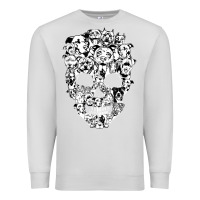 Dove Grey funny pitbull skull dog skeleton halloween t shirt Premium Sweatshirt - linhVisuals
