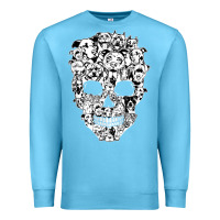 Ocean Blue funny pitbull skull dog skeleton halloween t shirt Premium Sweatshirt - linhVisuals