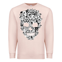 Pale Pink funny pitbull skull dog skeleton halloween t shirt Premium Sweatshirt - linhVisuals