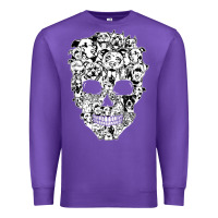 Purple funny pitbull skull dog skeleton halloween t shirt Premium Sweatshirt - linhVisuals