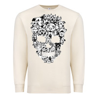 Sandshell funny pitbull skull dog skeleton halloween t shirt Premium Sweatshirt - linhVisuals