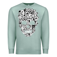 Seafoam funny pitbull skull dog skeleton halloween t shirt Premium Sweatshirt - linhVisuals