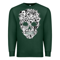 Sports Green funny pitbull skull dog skeleton halloween t shirt Premium Sweatshirt - linhVisuals