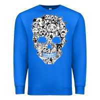 True Royal funny pitbull skull dog skeleton halloween t shirt Premium Sweatshirt - linhVisuals