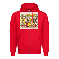 Red softball mom Zipper Hoodie - JahusDesignShop