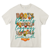 Cream boots flannels bonfires football Heavy Core Tee - CowGirlArtShop