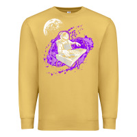 Antique Gold techno astronaut electronic music rave festival raver t shirt Premium Sweatshirt - linhVisuals