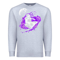 Heather Grey techno astronaut electronic music rave festival raver t shirt Premium Sweatshirt - linhVisuals