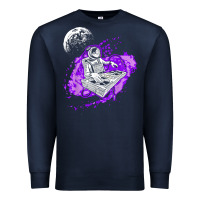 Navy techno astronaut electronic music rave festival raver t shirt Premium Sweatshirt - linhVisuals