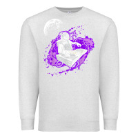 Oatmeal Heather techno astronaut electronic music rave festival raver t shirt Premium Sweatshirt - linhVisuals