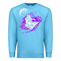 Ocean Blue techno astronaut electronic music rave festival raver t shirt Premium Sweatshirt - linhVisuals