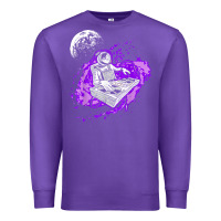Purple techno astronaut electronic music rave festival raver t shirt Premium Sweatshirt - linhVisuals