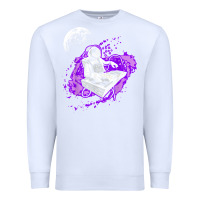 White techno astronaut electronic music rave festival raver t shirt Premium Sweatshirt - linhVisuals