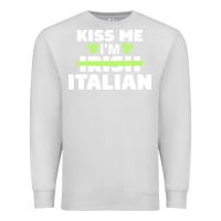 Dove Grey kiss me im italian t  shirt kiss me i'm irish italian patriotic st pat Premium Sweatshirt - linhVisuals