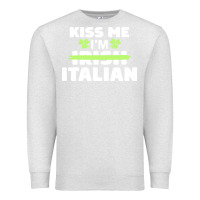Oatmeal Heather kiss me im italian t  shirt kiss me i'm irish italian patriotic st pat Premium Sweatshirt - linhVisuals