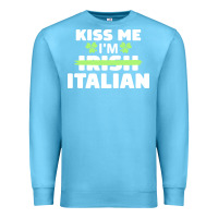 Ocean Blue kiss me im italian t  shirt kiss me i'm irish italian patriotic st pat Premium Sweatshirt - linhVisuals