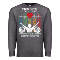 Charcoal Heather trance music retro vintage dj gift t shirt Premium Sweatshirt - linhVisuals