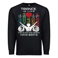 Black trance music retro vintage dj gift t shirt Premium Sweatshirt - linhVisuals