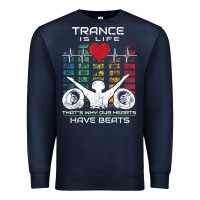 Navy trance music retro vintage dj gift t shirt Premium Sweatshirt - linhVisuals