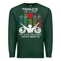 Sports Green trance music retro vintage dj gift t shirt Premium Sweatshirt - linhVisuals
