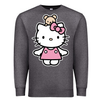Charcoal Heather kitty Premium Sweatshirt - linhVisuals