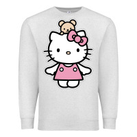 Oatmeal Heather kitty Premium Sweatshirt - linhVisuals