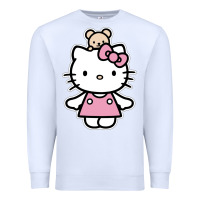 White kitty Premium Sweatshirt - linhVisuals
