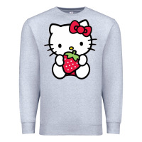Heather Grey kitty Premium Sweatshirt - linhVisuals