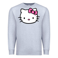 Heather Grey kitty Premium Sweatshirt - linhVisuals
