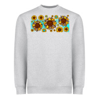 Heather Grey leopard sunflower gemstone Heavyweight Sweatshirt - JahusDesignShop