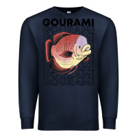 Navy giant gourami fish 80's monster fish keeper tropical fish t shirt Premium Sweatshirt - linhVisuals