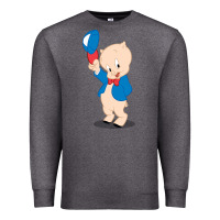 Charcoal Heather porky pig Premium Sweatshirt - linhVisuals