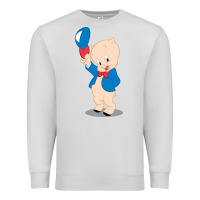 Dove Grey porky pig Premium Sweatshirt - linhVisuals