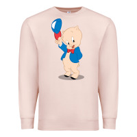 Pale Pink porky pig Premium Sweatshirt - linhVisuals