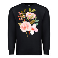Black Bouquet Floral Premium Sweatshirt - linhVisuals