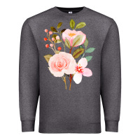 Charcoal Heather Bouquet Floral Premium Sweatshirt - linhVisuals