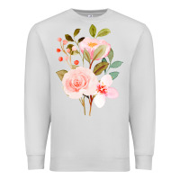 Dove Grey Bouquet Floral Premium Sweatshirt - linhVisuals