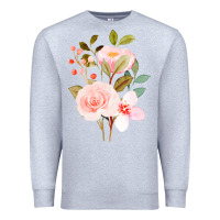 Heather Grey Bouquet Floral Premium Sweatshirt - linhVisuals