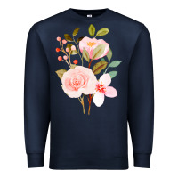 Navy Bouquet Floral Premium Sweatshirt - linhVisuals