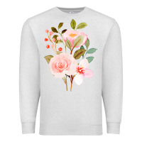 Oatmeal Heather Bouquet Floral Premium Sweatshirt - linhVisuals