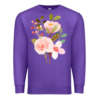 Purple Bouquet Floral Premium Sweatshirt - linhVisuals