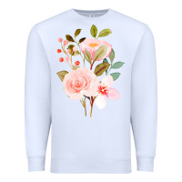 White Bouquet Floral Premium Sweatshirt - linhVisuals
