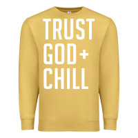 Antique Gold trust god and chill tee vintage pullover hoodie Premium Sweatshirt - linhVisuals
